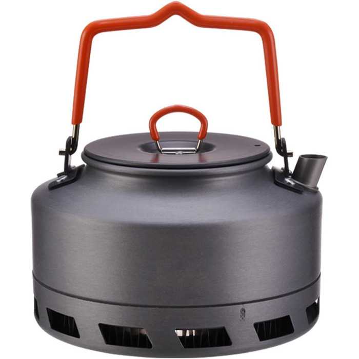 Чайник для кемпінгу на відкритому повітрі, алюмінієвий сплав, чайник для походів на відкритому повітрі, чайники для кемпінгу, кавники, портативні кемпінгові горщики з алюмінієвого сплаву з кришкою, намет, 1,1 л