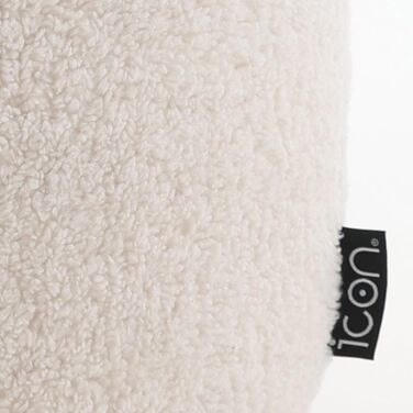 Табурет Icon Milano, кремовий, пухнаста тканина букле, крісло-мішок з шерпи, пуф з наповнювачем, пуф для ніг для вітальні, декор для вітальні