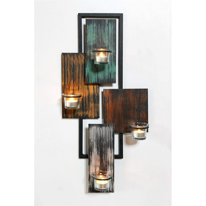 Настінний підсвічник абстрактний метал настінний чорний 61 см підсвічник підсвічник настінний свічник настінне бра