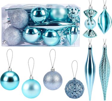 Набір синіх ялинкових кульок 24 шт ilauke