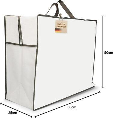 Сумка для зберігання ковдр та подушок біла - Сумка для зберігання велика - Сумка для постільної білизни на блискавці - Дихаюча сум