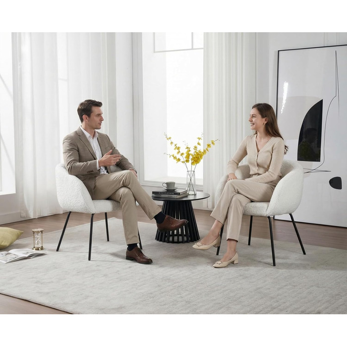 Крісло Chairus з м&39яким штучним хутром для спальні, вітальні, крісло для ванної кімнати, крісло для відпочинку з металевими ніжками (біле)