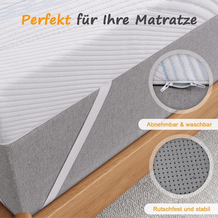 Наматрацник 90x200 см, високоякісний наматрацник 90x200 см, висотою 7 см з м&39яким гелевим пінополіуретаном з ефектом пам&39яті та підтримуючим комфортним шаром - дихаючий та пральний чохол для матраца 90x200x7 см 7 см