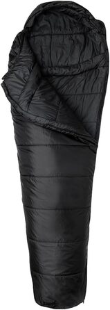 Спальний мішок Snugpak Sleeper Lite WGTE Mummy з утепленою підкладкою, регульованим капюшоном, плечовою фіксацією, боковими блискавками, блискавкою, що запобігає зачіпанню, для кемпінгу та використання на природі, чорний онікс, блискавка з лівого боку
