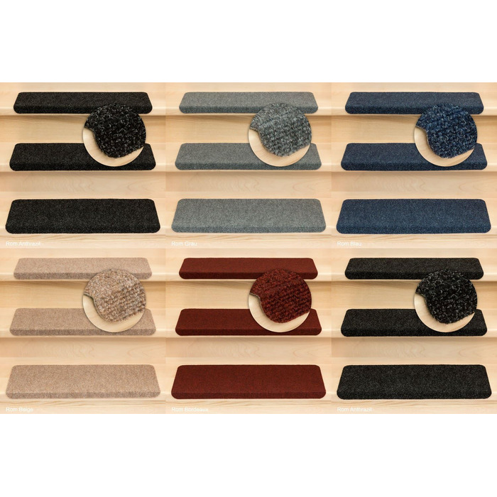 Килимки Kettelservice-Metzker Ramon в різних варіантах набору Прямокутні 65x24x3,5см Антрацит 15 шт. 15 шт. Антрацит