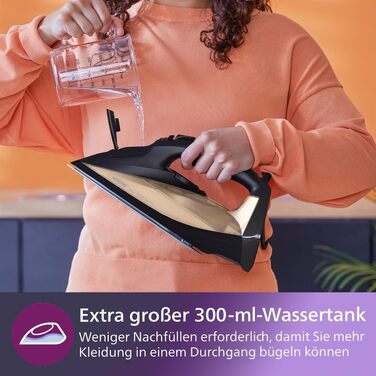 Парова праска Philips серії 7000, постійна подача пари 50 г/хв, паровий удар 250 г, підошва SteamGlide Elite, автоматичне захисне