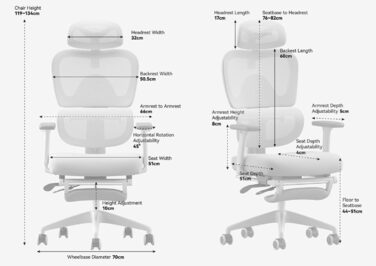 Ергономічне офісне крісло MUSSO E600SE, 3-рівневе регулювання поперекової опори, 3D-регульовані підлокітники та підголівник з підставкою для ніг, адаптоване для жінок, підтримка хребта під час сидіння (бежевий)