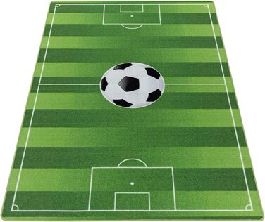 Дитячий килим футбольний стадіон зелений 120 х 170 см - килим з коротким ворсом дитяча кімната для хлопчиків і дівчаток надзвичайн