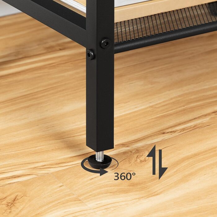 Високий журнальний столик HOOBRO, телефонний столик з регульованою сітчастою полицею, вузька тумбочка, диван-столик, 38 x 28 x 73,5 см, для офісного коридору, вітальні, промисловий дизайн, темно-коричневий EBF03DH01 рустикальний коричневий, чорний