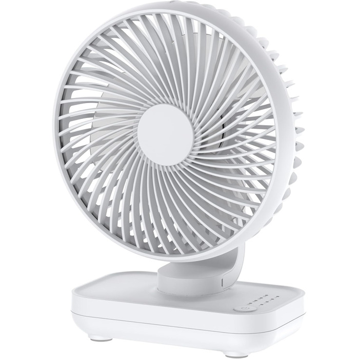 Портативний настільний вентилятор, 4000mAh Battery Small Table Fan, 4 Speeds for Desk, Home, Picnics and Office -