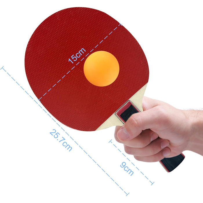 Набір для настільного тенісу Diompirux Premium 2 ракетки + 3 м’ячі + чохол 7-шарова тополя + високоякісна гума для початківців, профі, сім’ї посилена ручка