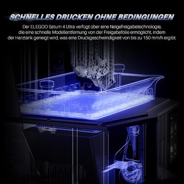 Принтер ELEGOO Saturn 4 Ultra MSLA, інтелектуальний полімерний принтер із швидким друком, моніторинг AI, дистанційне керування, ав