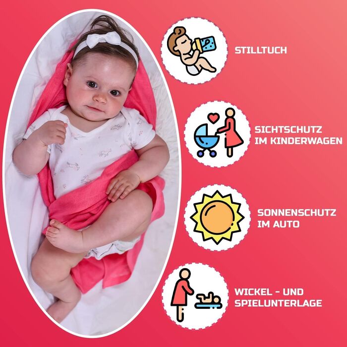 Муслінові пелюшки для відрижки дитячий подарунок для новонароджених - 80x80 см, подвійні ткані пелюшки з посиленою облямівкою I му