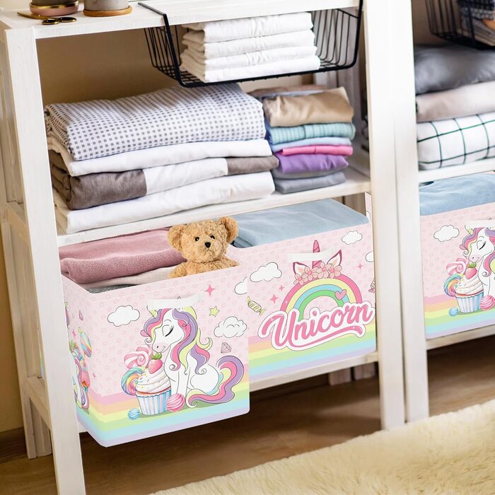 Коробка для зберігання 3 шт. и єдиноріг веселковий кошик для зберігання дітей складаний хмара зірка куб органайзер для іграшок, книг та одягу, макаронів, 30