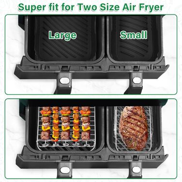 Набір аксесуарів для фритюрниці Hivio для фритюрниці Tefal 5.2 л/3.1 л, аксесуари 7 шт. аерофритюрниця, силіконова форма для фритюрниці, сумісна з Tower T17099, Lakeland 5 л/3 л і Salter Ek5729