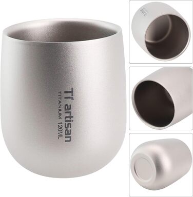 Двостінна кемпінгова кружка, 120 мл, ізольована дорожня кружка для кави, чаю, пива та гарячих напоїв, нержавіюча сталь, аксесуар для пікніка на свіжому повітрі