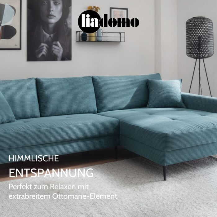 Диван Hilary Graphite, сучасний кутовий диван, вельветова оббивка сірого кольору, шезлонг для правого боку, зручний диван, легко чиститься та має стабільні розміри, металеві ніжки, L-подібний диван, зроблено в Європі, шезлонг для правого боку, графіт