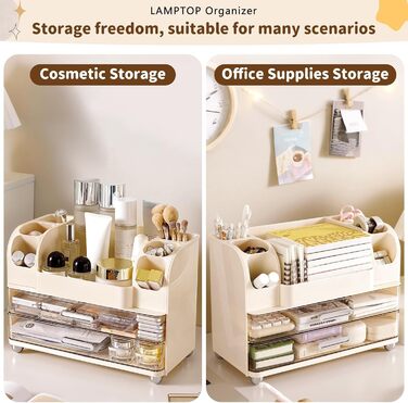 Органайзер для косметики з шухлядами, органайзер для пензлів, пластикова коробка для зберігання косметики, органайзер для засобів догляду за шкірою, багатофункціональний органайзер, коробка для зберігання косметики для туалетного столика.