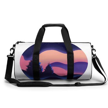 Універсальна дорожня сумка, фіолетовий градієнт, новорічний мотив, спортивна сумка для чоловіків та жінок, сумка-мішок, спортивна сумка