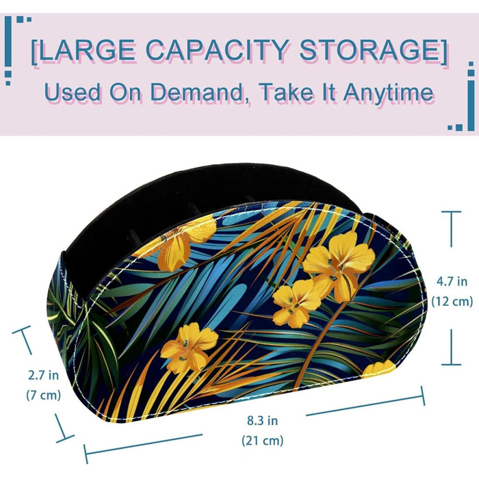 Тримач пульта дистанційного керування FNETJXF, органайзер для офісного столу, органайзер для олівців, сучасні тропічні рослини, квіти, пальмовий лист, багатофункціональний настільний органайзер Pattern 12046