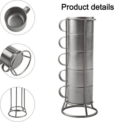 Двостінні кавові чашки з нержавіючої сталі, набір з 5 шт. , для використання на вулиці