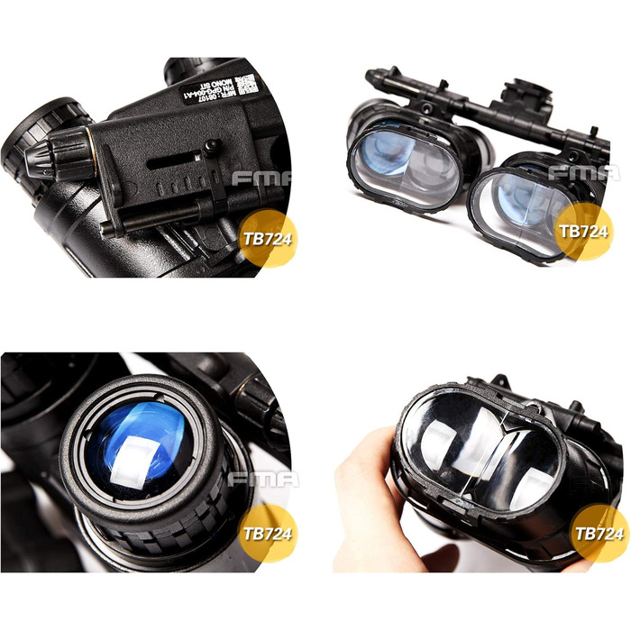 Тактичні мисливські окуляри нічного бачення GPNVG 18 та пластикове кріплення L4G24 NVG для страйкболу, чорного кольору