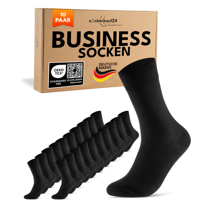 Пар чоловічих та жіночих ділових шкарпеток преміум-якості з комфортною манжетою, безшовні, виготовлені з бавовни, розмір 43-46 (1) Чорний, 10