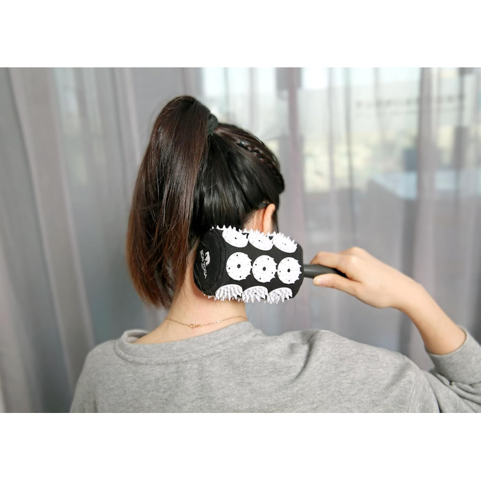 Роликовий масажний ролик для лімфотоку, масажер для шиї, полегшення подряпин на спині, зняття м&39язової напруги та болю, релаксація, інструмент для ручного масажу, чорний