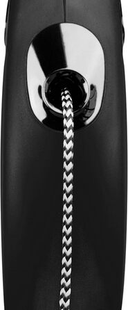 flexi® Classic M Rope 8 м чорний, висувний повідець для собак до 20 кг