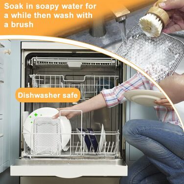 Стійка для фритюрниці BYKITCHEN для подвійного кошика Ninja, 3 шари, аксесуари для аерофритюрниці Ninja AF300EU,304 Стійка для фритюрниці з нержавіючої сталі для фритюрниць Tower/Innsky/Develogy з подвійною шухлядою