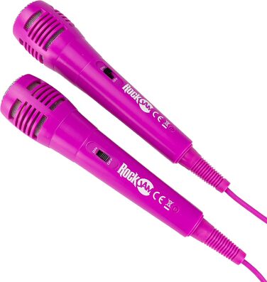 Караоке-машина RockJam 10 Вт, акумуляторна, з двома мікрофонами, рожева