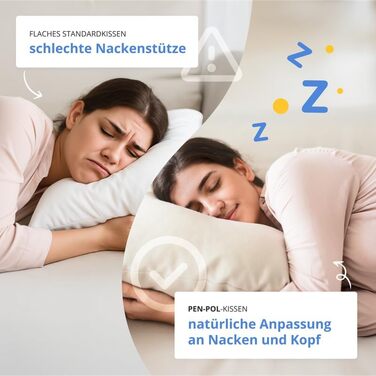 Пухова подушка pen pol 50x60 см 800 г Подушка для сну 70 пір&39я та 30 пуху Натуральний наповнювач Чохол для подушки 100 бавовна Дихаюча та стабільна за розміром М&39яка подушка Зроблено в ЄС Екрю 50 x 60 см