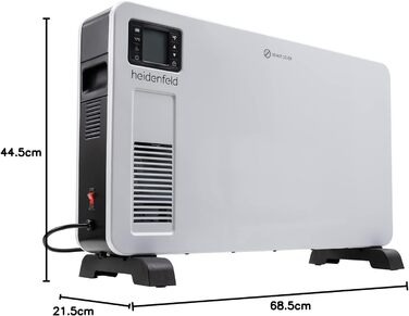 Електричний конвекторний обігрівач Heidenfeld EK100 3-позиційний обігрівач - 2300 Вт - Дистанційне керування - Радіатор - Електричний обігрівач - Окремостоячий обігрівач - Настінний обігрівач - Настінний конвектор - До 40 м