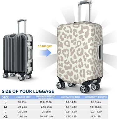 Чохол для валізи Леопард, міцний, для валіз розміром 45.7-81.3 см, коричнево-чорний, малий