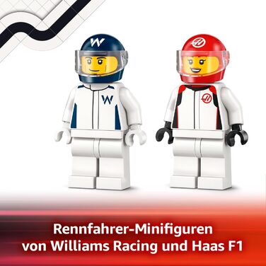 Конструктор LEGO City Боліди F1 Williams Racing та Haas F1, 92 деталі