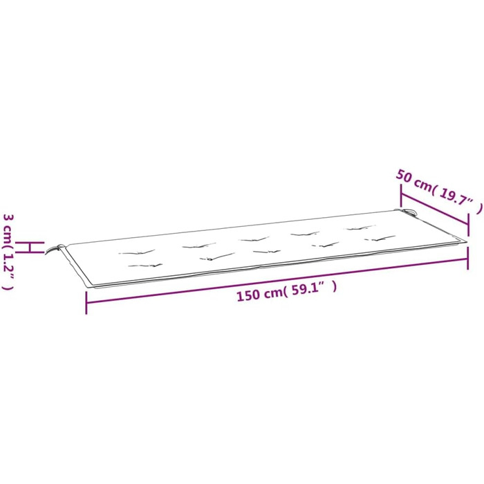Подушка для садової лавки, Подушка для лавки на відкритому повітрі, Подушка для садової лавки, Подушка для лавки, темно-коричнева 150x50x3см Оксфордська тканина
