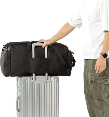 Суперякісна велика дорожня сумка об&39ємом 65 літрів, вантажна сумка з осіннім верхом для спортивного спорядження, лижного спорядження та обладнання, міцна та довговічна (чорна)