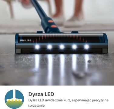 Акумуляторний пилосос Philips серії 5000, для м'яких і твердих підлог, дерев'яних підлог, міні-турбощітка для шерсті домашніх твар