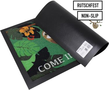 Килимок для дверей &quotЛінивець&quot крупним планом &quotЗаходьте та відпочивайте&quot Килимок для дверей 60 x 40 см