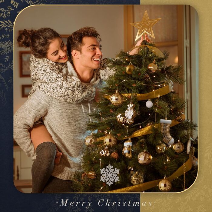 Набір із 128 різдвяних кульок золотих та білих SOLEDI