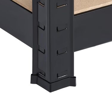 Стелаж SCHULTE Shelf World для важких умов експлуатації з 4 полицями з МДФ, 200x200x60 см (ВxШxГ), вантажопідйомність 200 кг на полицю, чорний