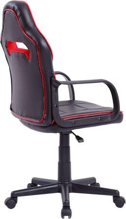 Ігрове крісло Miroytengo Dert для підлітків, регульоване по висоті, чорно-червоне