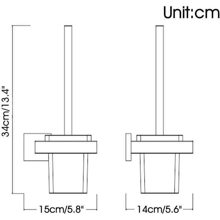 Туалетна щітка і тримач Настінний щіткотримач, хром, туалетний набір Набір туалетних щіток з нержавіючої сталі 304 і матового скла для ванної кімнати