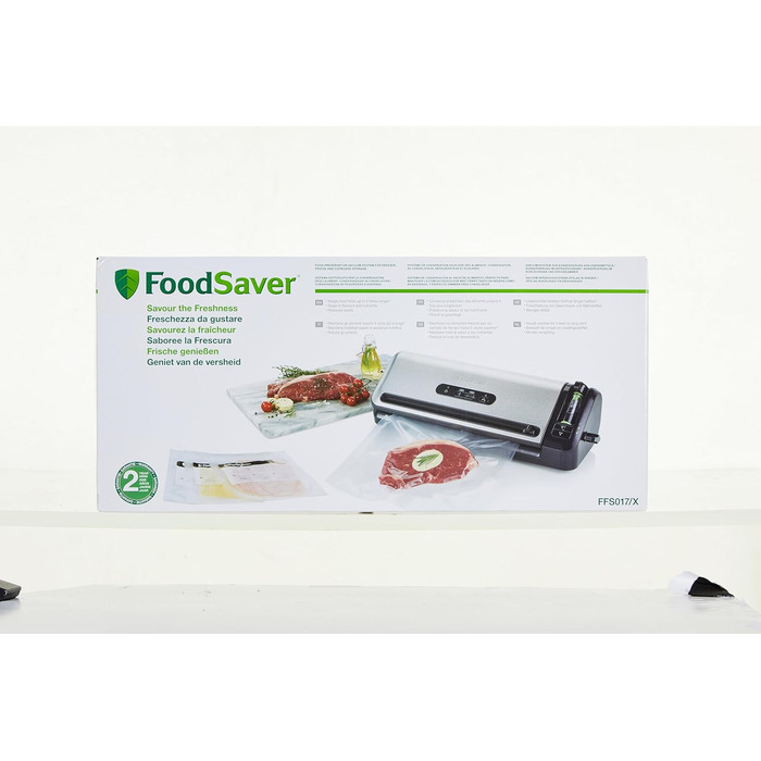 Вакуумний пакувальник FoodSaver з слайсером і зберіганням рулонів з ручним вакуумним пакувальником і функцією маринування Містить вакуумні пакети в асортименті FFS017X, срібний стандарт