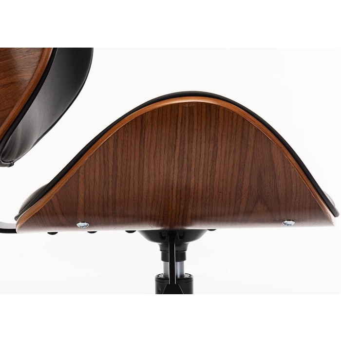 Дерев&39яне офісне крісло Mingone, комп&39ютерне крісло, письмове крісло, шкіряне поворотне крісло, регульоване на 360 по висоті, дизайнерське крісло для домашнього офісу зі спинкою, чорне, до 130 кг, штучна шкіра - сріблясте