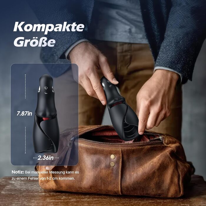 Мастурбатор Glanvoo для чоловіків, чорний, з функцією оральної стимуляції, 10 режимами вібрації та 10 режимами пульсації