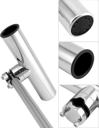 Тримачі для вудок QWORK, 2 шт., поворотні на 360 - нержавіюча сталь 304 - кріпляться до рейок 1925 мм - для риболовлі на човнах та яхтах