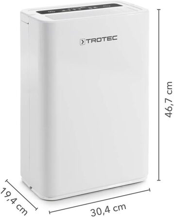 Осушувач електричний TROTEC TTK 72 E продуктивність 16 л/добу площа 50 м / 125 м з автовідключенням для квартири та спальні