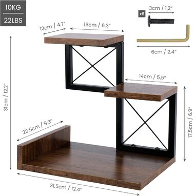 Трирівнева полиця для столу BELLE VOUS - Дерев&39яна полиця для столу - Маленька книжкова полиця - Органайзер для столу - Створити замовлення