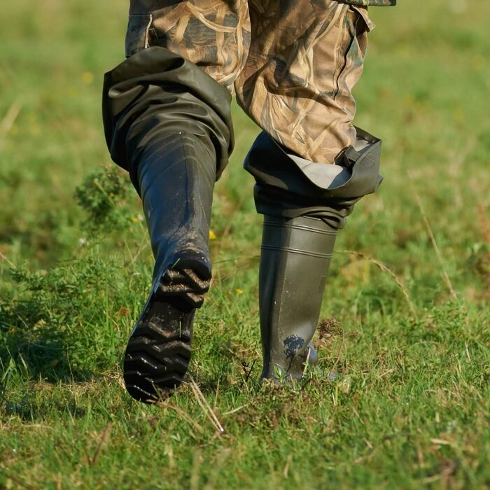 Чоловічі вейдерси, рибальські штани з чобітьми, водонепроникні вейдерси, розміри 38-47, довгі вейдерси, гумові чоботи, рибальські чоботи, розмір 43, оливково-зелені